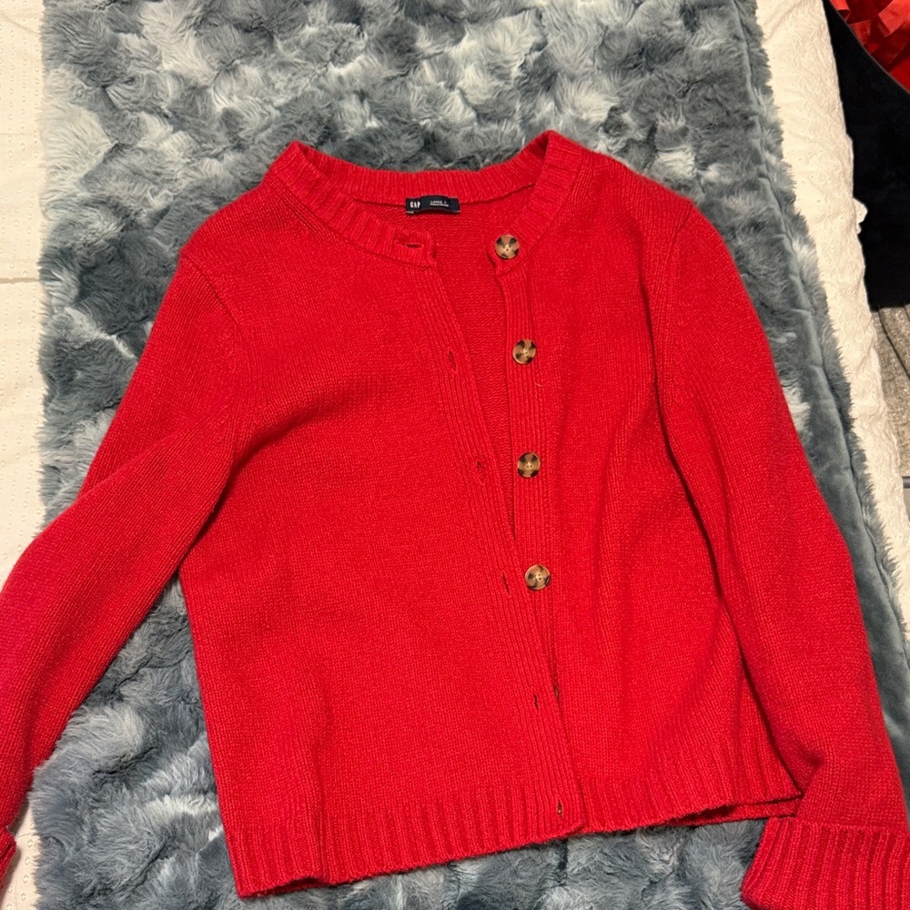 Gap red Button-Up Women's Sweater